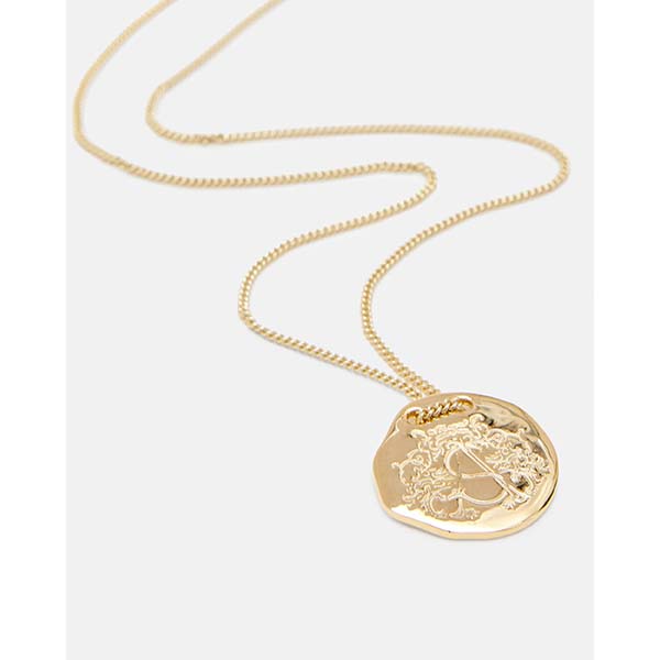 Allsaints Australia Womens Helini Gold Vermeil Crest Necklace Gold AU56-901